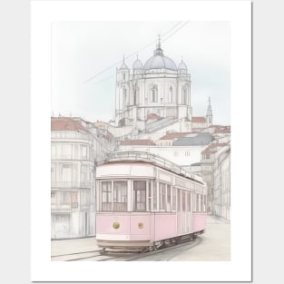 A tram in Lisbon Posters and Art